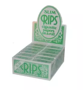Caja completa de 24 rollos de papel de liar para cigarrillos verde delgado RIPS 44 mm de ancho 19,99 GBP - Imagen 1 de 1