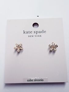 Kate Spade Gleaming Garden Delicate Flower Stud Earrings Rose Gold Tone 