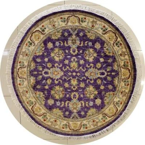 Rugstc 5x5 Senneh Chobi Ziegler Purple Area Rug,Natural dye, Hand-Knotted,Wool - Picture 1 of 5