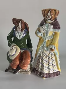 Set Boxer Figure Diva & Englishman Dog Wildwood Imports PLZ READ Style of Ronzan - Picture 1 of 24