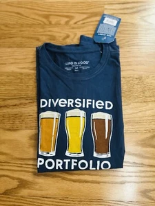 Das Leben ist gut. Herren Clean At My Age Biergläser SS Crusher Tee, dunkelblau - Bild 1 von 8