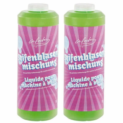 infactory 2er-Set Mischung für bunte Seifenblasen, 2x 1 Liter - Bild 1 von 2