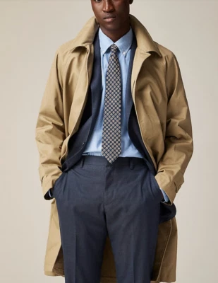 Abrigo de lluvia clásico de un solo pecho Zara para hombre talla L trinchera con cinturón (Mex 40) Foto 1 de 4