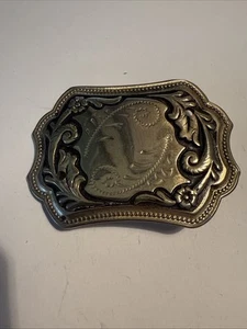 Hebilla de cinturón vintage estilo vestido occidental para mujer dorado y plateado 3" x 2,25" - Imagen 1 de 4