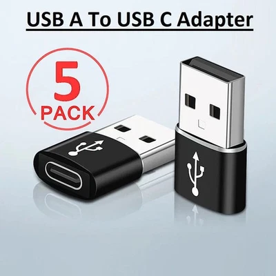 5 PACK USB C 3.1 Type C Female to USB 3.0 Type A Male Port Converter Adapter NEW - Image 1 of 4