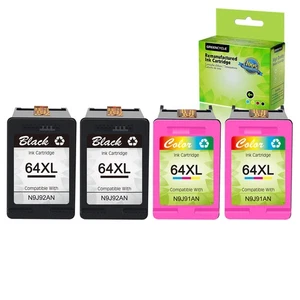 64XL 64 XL Ink Cartridge 2 Black 2 Color FOR HP Envy Photo 6222 6230 6232 7820 - Picture 1 of 10