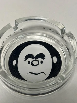 Aschenbecher aus Glas mit Bild und Inschrift - Bild 1 von 4