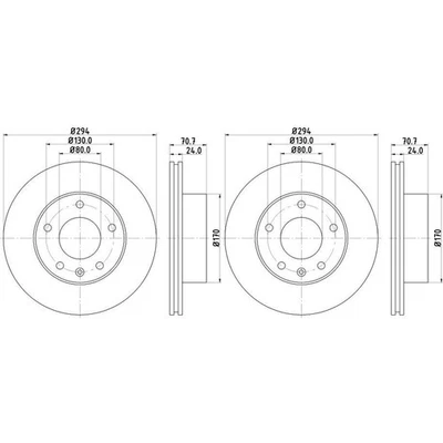2X HELLA PAGID DISQUES DE FREIN Ø294Mm AVANT Compatible Avec LDV MAXUS 54534 - Photo 1/2