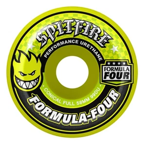 Spitfire Formula Four Conical Full Neon Yellow 58mm 99a Skateboard Wheels - Picture 1 of 2