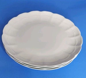 3 Kaiser Romantica Luncheon Plates White 9 1/2" EUC Ribbed Scalloped W. Germany - Picture 1 of 3