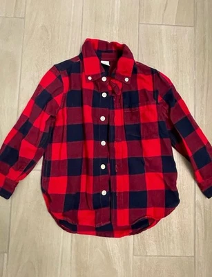 Camisa de franela a cuadros búfalo con botones Gap Kids, talla 4 para niños Foto 1 de 3