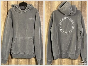 Talentless Heavyweight Embroidered Circle Logo Hoodie Gray 2-sided Medium Cotton - Picture 1 of 10