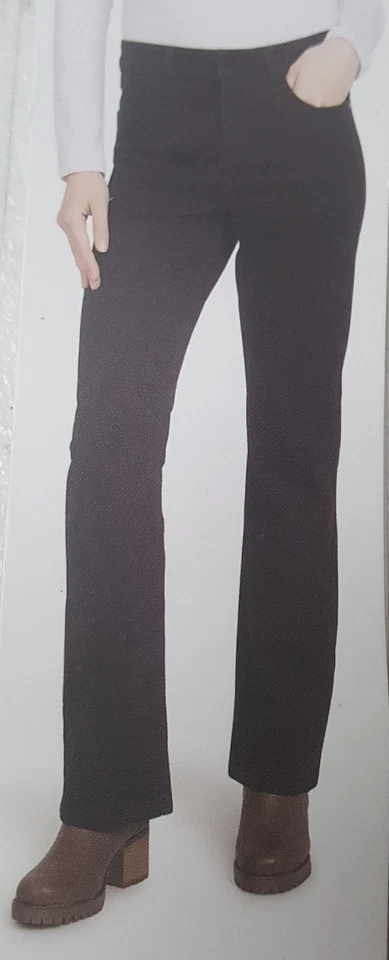 Pantalones de mezclilla para mujer Wrangler tiro alto bootcut sin estiramiento, negros, 16 Foto 1 de 1