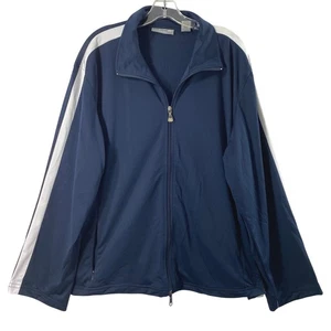 Giacca sportiva donna Oleg Cassini taglie forti 3X blu navy pista atletica full zip - Foto 1 di 10
