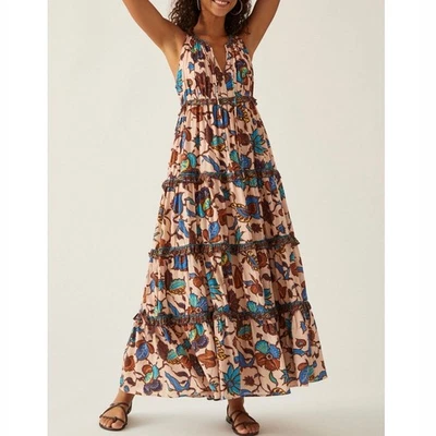Love the Label Juliette Dress Size XS Same Nude Floral Cotton Maxi Anthropologie - Image 1 of 4