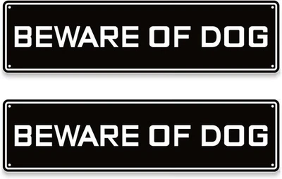 Beware of Dog Aluminum Sign - Not Responsible Warning 12 x 3 inches, Black  - Image 1 of 4
