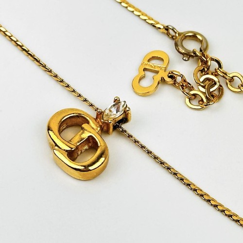 Collana Dior oro con cristalli e logo CD