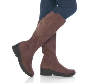 BZees Size 9M Women's Tall Comfort Boots, Washable Faux Suede Fabric, Knee-High - Bild 1 von 6