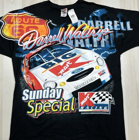Vintage NASCAR Darrell Waltrip K Mart All Over Thunder Lighting T Shirt XL NWT Cover