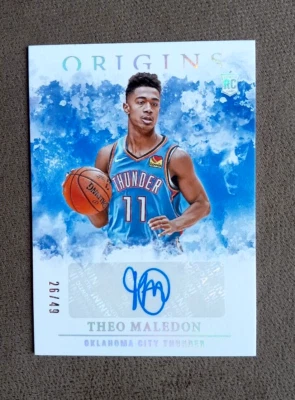 2020-21 Panini Origins Theo Maledon RC Rookie Auto #RA-MAL 26/49 w/ Top Loader - Image 1 of 3