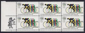 1460- 6c Broken Red Circle Plate Flaw Error / EFO Zip Block of 6 Mint NH - Picture 1 of 2