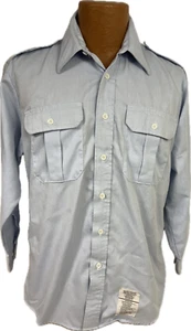 Camisa de la Fuerza Aérea de la USAF para Hombres Vestido Manga Larga Azul 1664 Uniforme, Talla 15 1/2 x 30 - Imagen 1 de 4