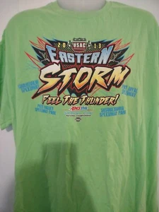 USAC USAC Eastern Storm 2XL Neon Green Front & Back Graphic Tee / Sprint Car - Picture 1 of 9