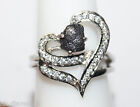 1.18cts nautral Black Raw diamond ring black rough uncut diamond 925 silver ring