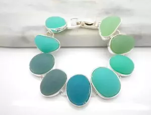 Bohemian Sea Glass Bracelet Beach Theme NEW Magnetic - Picture 1 of 3