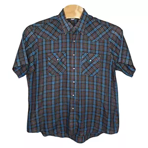 Vintage Dale’s Pearl Snap Western Button Up Shirt Mens 2XL Plaid Short Sleeve - Picture 1 of 15