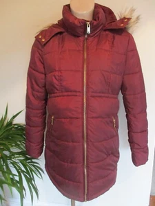 H&M MAMA MATERNITY NAVY BURGUNDY QUILTED SHOWERPROOF COAT MAC JACKET SIZE S 8-10 - Picture 1 of 2