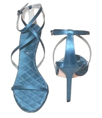 BCBGMaxAzria Maelle Sandalia Verde azulado Satinado 3.75" Tacones Talla 9 Med Nuevo $200+  Foto 1 de 3