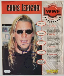 Chris Jericho wrestler REAL hand SIGNED mag pinup photo JSA COA Fozzy WWE WWF - Picture 1 of 3