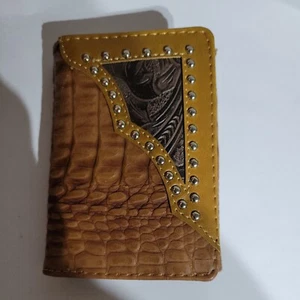 MENS TRIFOLD WESTERN WALLET BROWN - Picture 1 of 7