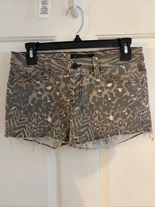Guess Women's Cut-off animal print shorts - Picture 1 of 5
