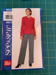 Butterick Uncut See & Sew Ladies Jacket & Pants Sewing Pattern Size A/8-12 - Picture 1 of 2