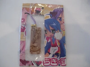ANIME WOOD CHARM PURPLE STRING GOLD BALLPHONE FOB - Picture 1 of 4