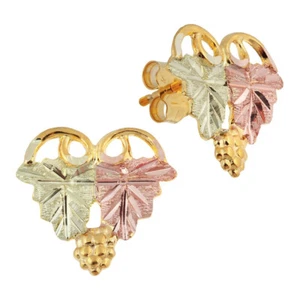 Classic Black Hills Gold Earrings with Leaves - Picture 1 of 1