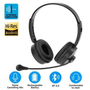 Trucker Cuffie Wireless Bluetooth 5.0 con Microfono Cancellazione Rumore per Telefoni PC - Foto 1 di 24