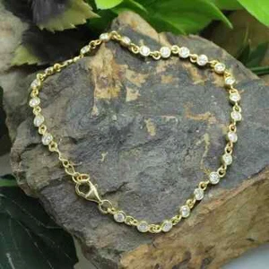Beautiful 2.50Ct Natural Certified Diamond Tennis Bracelet Bezel Set 14k Gold - Picture 1 of 15