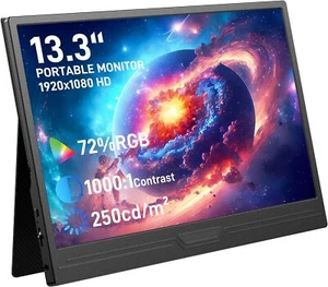 Miktver 13.3in HDMI Port External Monitor Display for Laptop/Phone/Mac/Xbox/PS4 - Bild 1 von 7