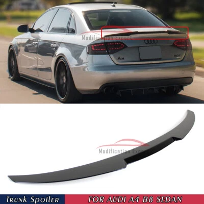 Alerón de maletero estilo M4 V negro brillante sedán Audi A4 B8 2008-2012 Foto 1 de 4