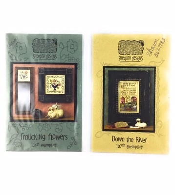 Lot of 2 Sheepish Designs Cross Stitch Pattern Charts Samplers 104 107 Flowers - Image 1 of 4