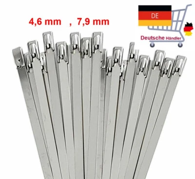 SEKI Edel-stahl Kabelbinder 4,6mm und 7,9mm Metall bis 530°C 200-680 mm