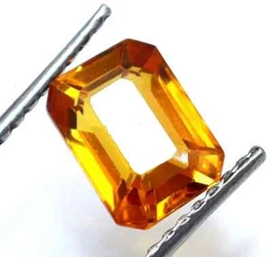 Piedra preciosa suelta certificada con forma de esmeralda zafiro naranja natural de 4,95 quilates con regalo - Imagen 1 de 6
