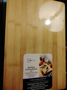 Bamboo Cutting Board with Compartment TRAY/DRAWER, Meal Prep Easy Storage Drawer - Picture 1 of 2