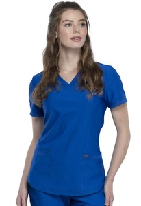 Cherokee Scrubs Form V Neck Scrub Top CK840 ROY Royal Free Ship - Picture 1 of 4