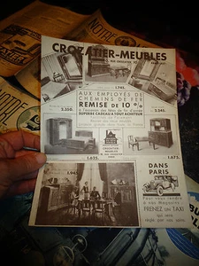 Ancienne Publicité et sa Carte postale de commande MEUBLES CROZATIER Paris - Imagen 1 de 2
