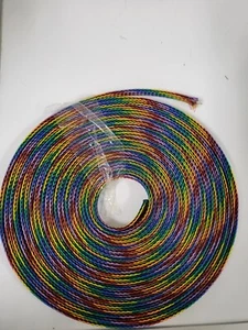 25 FT 3/8" RAINBOW WITH BLACK STRIPE PET EXPANDO SLEEVING BRAID - Picture 1 of 2