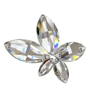 Craft Crystal Sew On Flatback Horse eye Rhinestones Diamante Gem Cut Glass Beads - Picture 1 of 8